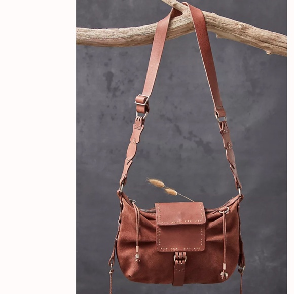 Free People We The Free Handbags - FP We The Free Silvie Studded Sling Bag in Cognac NWT